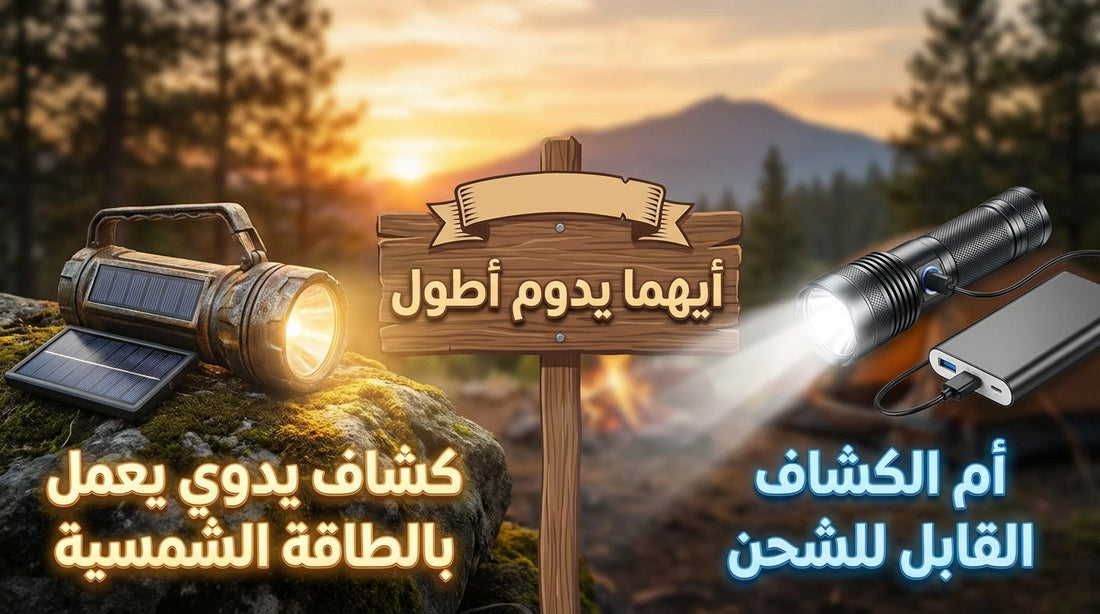 Which lasts longer, a solar-powered flashlight or a rechargeable flashlight?