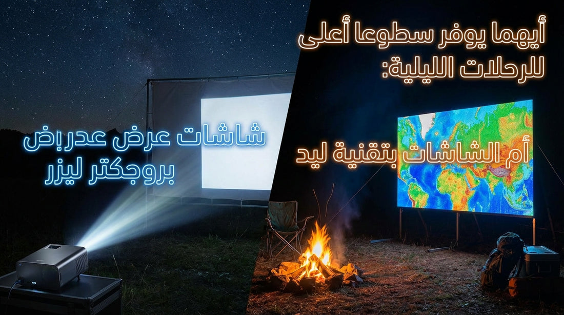 Which provides higher brightness for night trips: laser projector displays or LED screens?