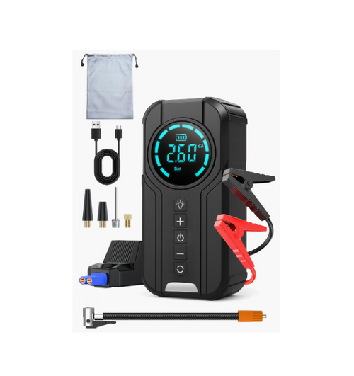 Car Jump Starter with Air Compressor Large Battery