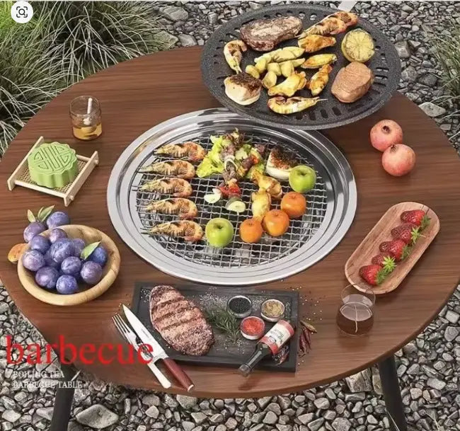 طاولة فرن شاي داخلية، مجموعة كاملة من أوعية نباتات الشتاء، شواية خارجية للنزهات والتخييم.