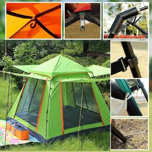 Large Camping Tent 4 Person Weatherproof Family Tent, Ideal for Parties, Picnics