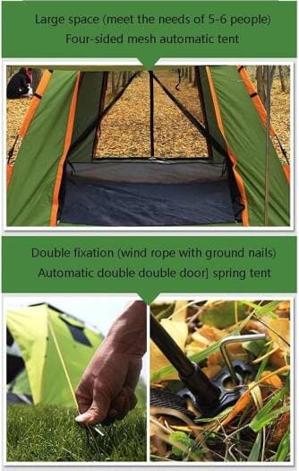 Large Camping Tent 4 Person Weatherproof Family Tent, Ideal for Parties, Picnics