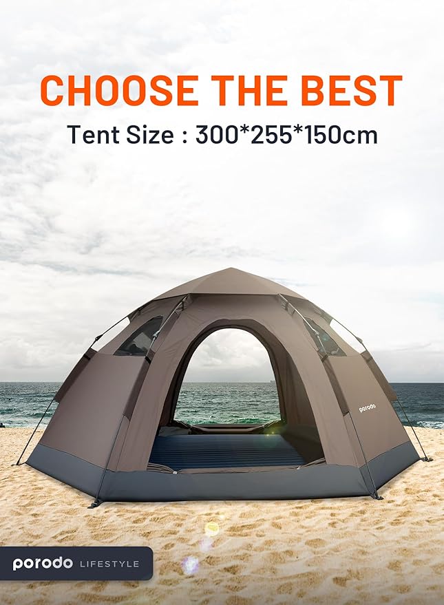 4 person tent amazon Porodo 4-Person Automatic Pop-Up Camping Tent 2000mm – Tarteeb Store