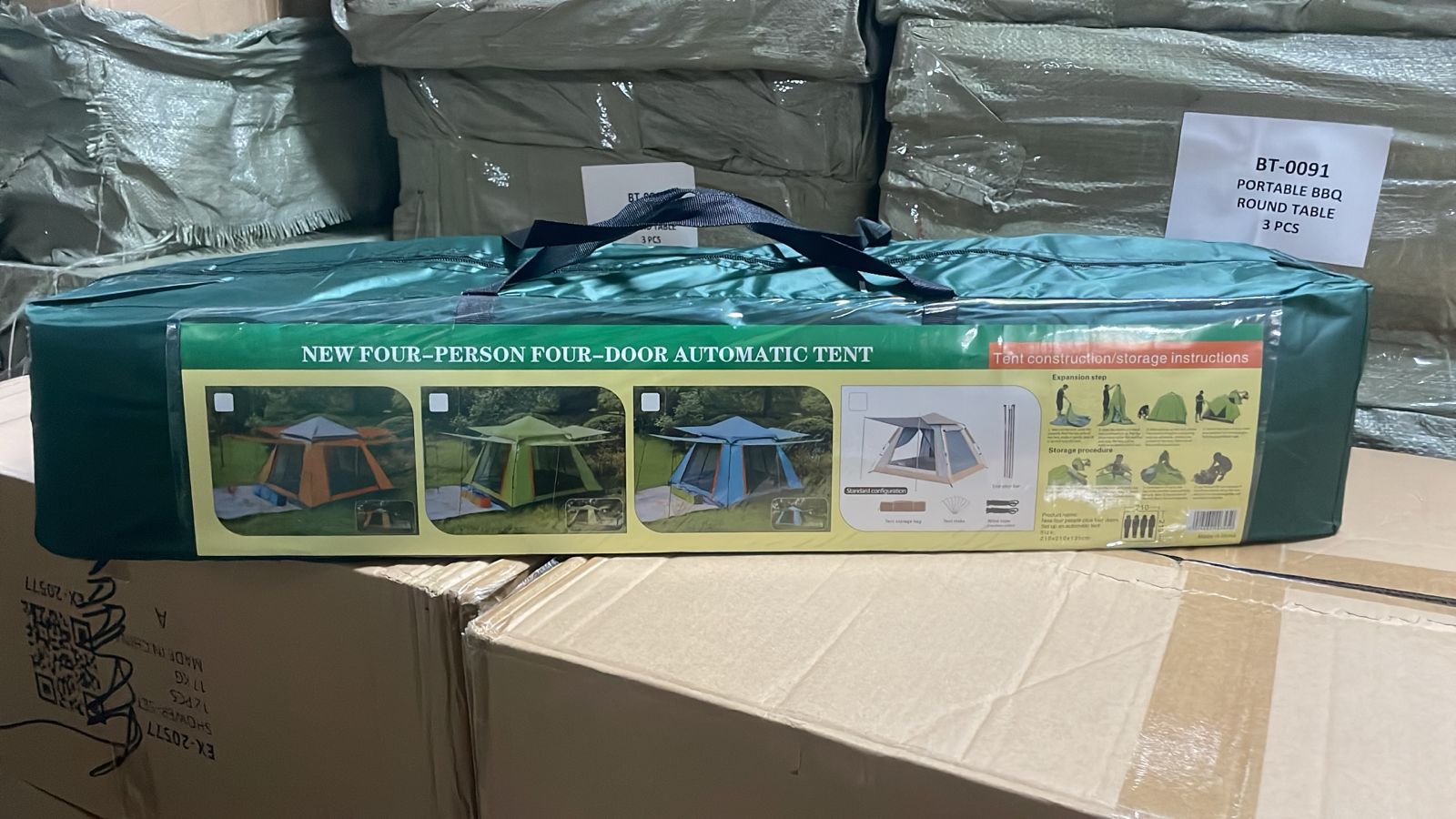 Large Camping Tent 4 Person Weatherproof Family Tent, Ideal for Parties, Picnics