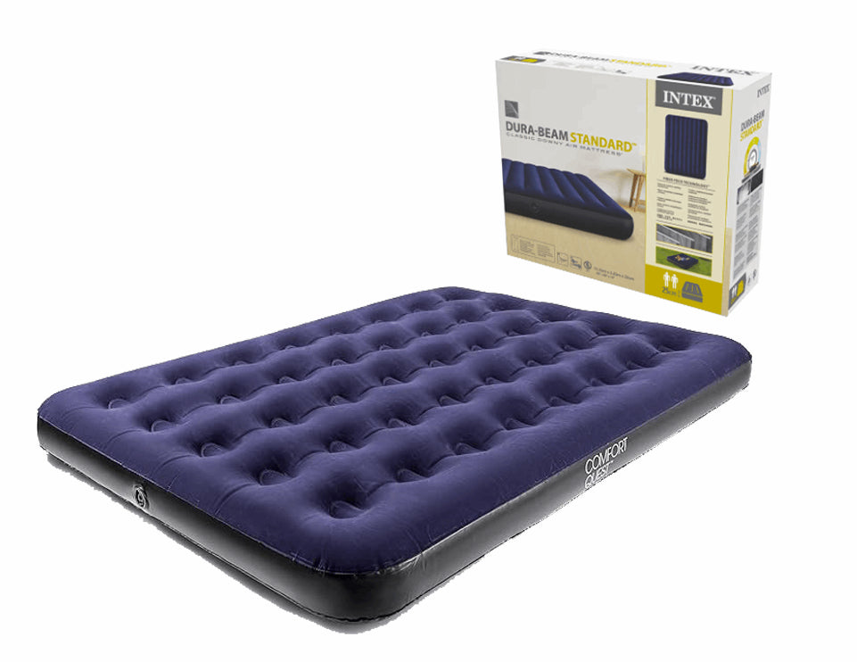 "Dura-Beam Standard Fiber Technology Classic Downy Airbed PVC Blue/Black 152x203x25cm"