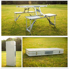 "Outdoor Aluminum Alloy Folding Table,chair Portable Picnic Table,ortable One Table and Four Chairs,for Outdoor Camping Barbecue Party,lightweight and..."