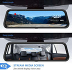 "Dash Cam Dual Lens Front Rear Dash Camera 1080P Full Touch Screen Video Streaming Rear View Mirror Loop Recording, Parking Monitor, Night Vision, Waterproof Rear Camera"