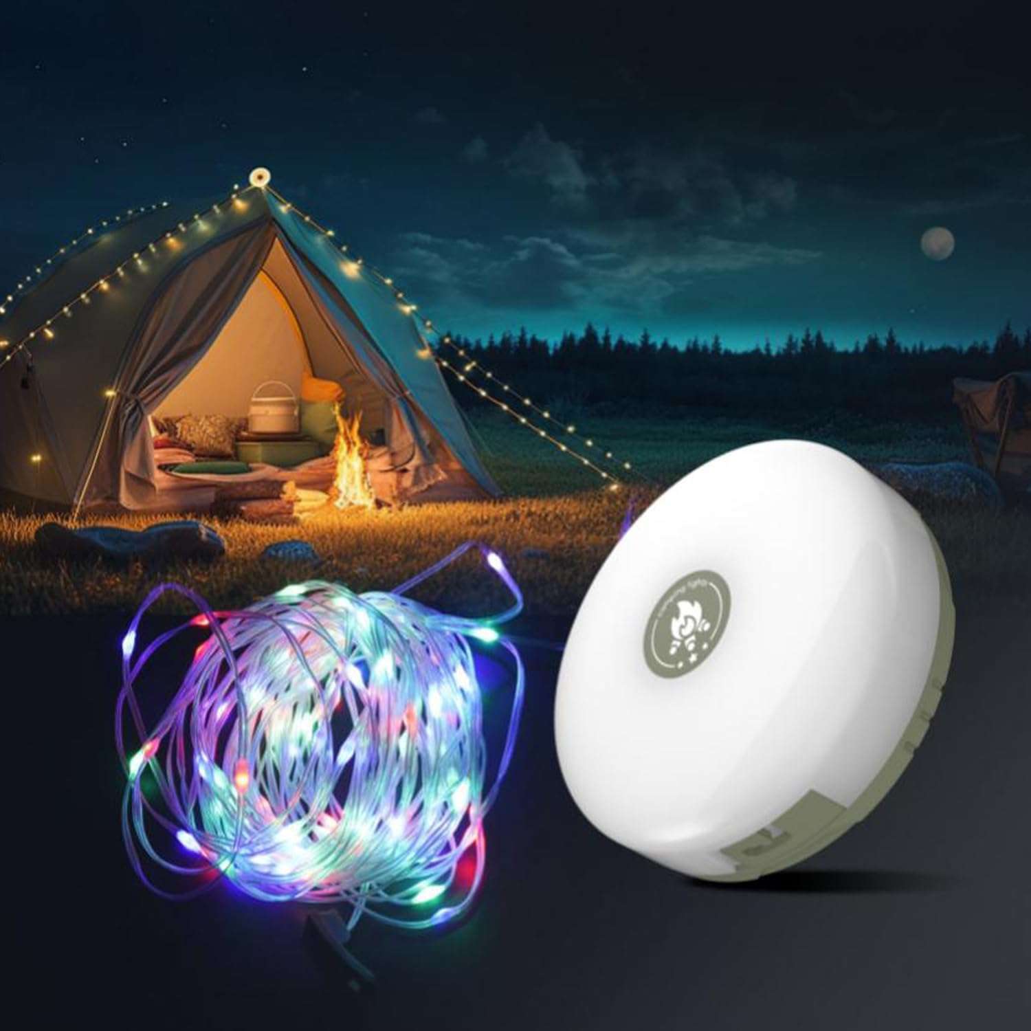 "Camping Lights Multifunctional String Lantern with String Light(33Ft), IP44 Waterproof Camping Lamp"