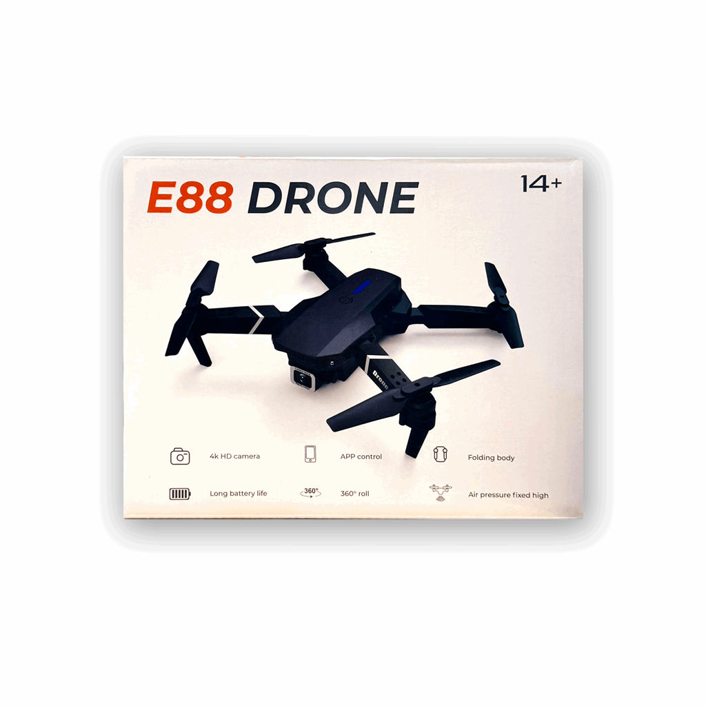 "E88 Drone with HD Dual Camera 3 Batteries Headless Mode One Key Landing RC UAV Black"