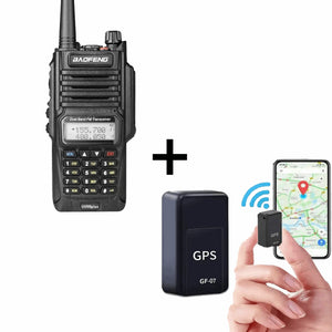 "bandel BAOFENG UV-9R PLUS VHF/UHF WALKIE TALKIE rang 10 km + GPS Locator Small and Strong Magnetic Car"