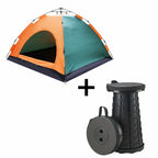 "3 Person Camping Tent, Lightweight Waterproof Tent for Camping and Hiking + Lightweight retractable foldable portable chair"