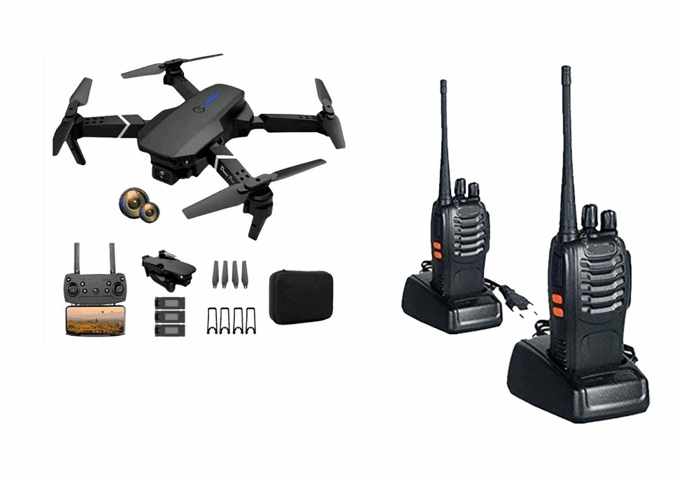 "Maizic Smarthome Walkie Talkie 5Km Long Range Two-Way Portable + E88 Drone with HD Dual Camera 3"