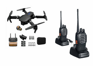 "Maizic Smarthome Walkie Talkie 5Km Long Range Two-Way Portable + E88 Drone with HD Dual Camera 3"