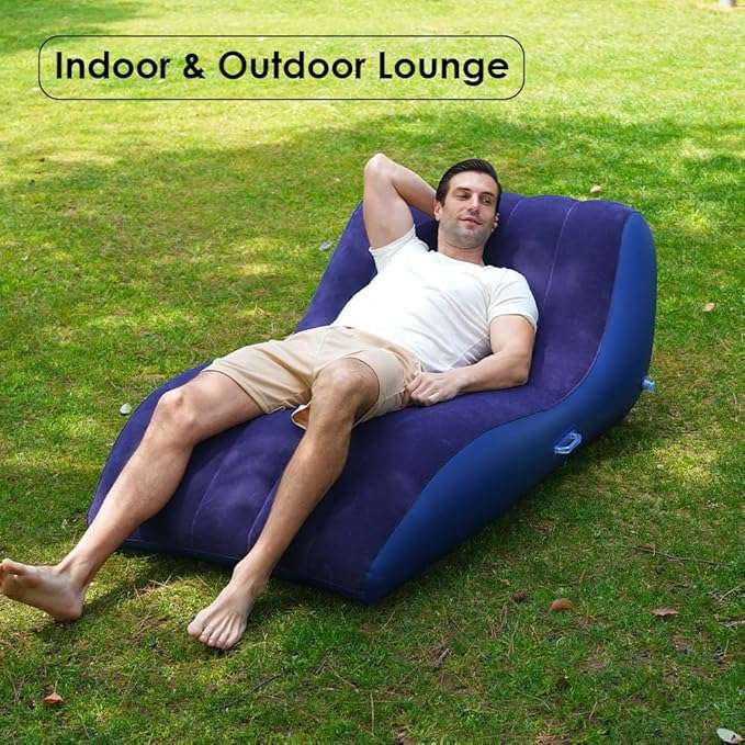 "style inflatable chaise lounge chair pvc frame"