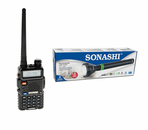 "Best Selling 5w Encrypted Two Way Radios Professional Walkie Talkie Vhf Uhf Walkie Talkie De Largo Alcance + Sonashi Rechargeable LED Torch Light SLT-182 Flash Light w/Hyper Bright CREE LED Bulb"