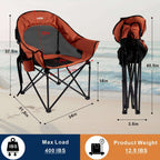 "Jeep chair Portable Adult Beach Chair Comfortable Folding Outdoor Chair, Comfortable Breathable Round Chair Supports up to 400 lbs, for Camping, Fishing, BBQ, Orange"