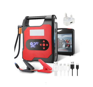 "Car Jump Starter Power Pack with Tyre Inflator,12V 2000A Car Battery Booster Jump Starter with 150PSI Air Compressor,Car Jump Starter Power Bank with USB..."