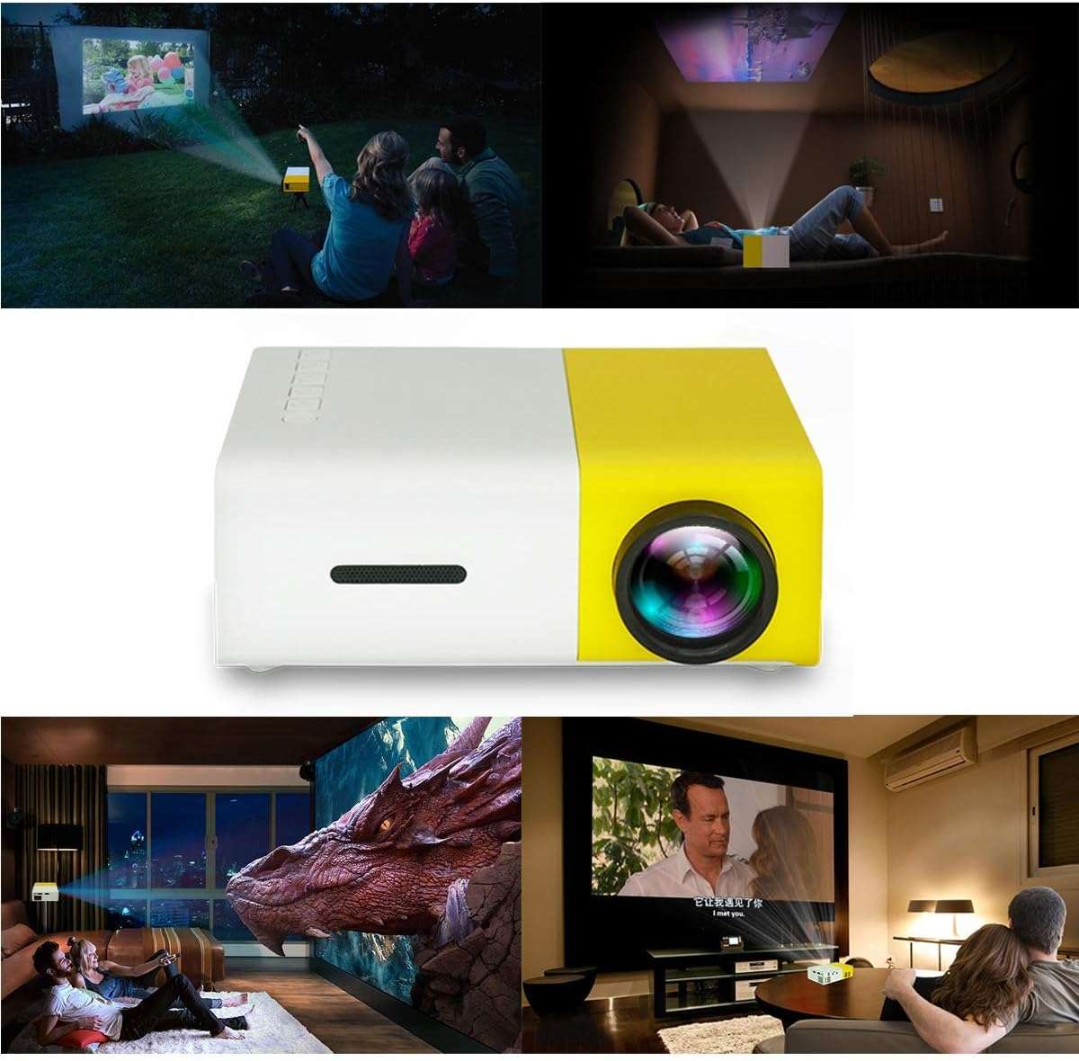 "Zmucen Portable Mini Projector Home Party Meeting Theater Full Color LED LCD Projector"
