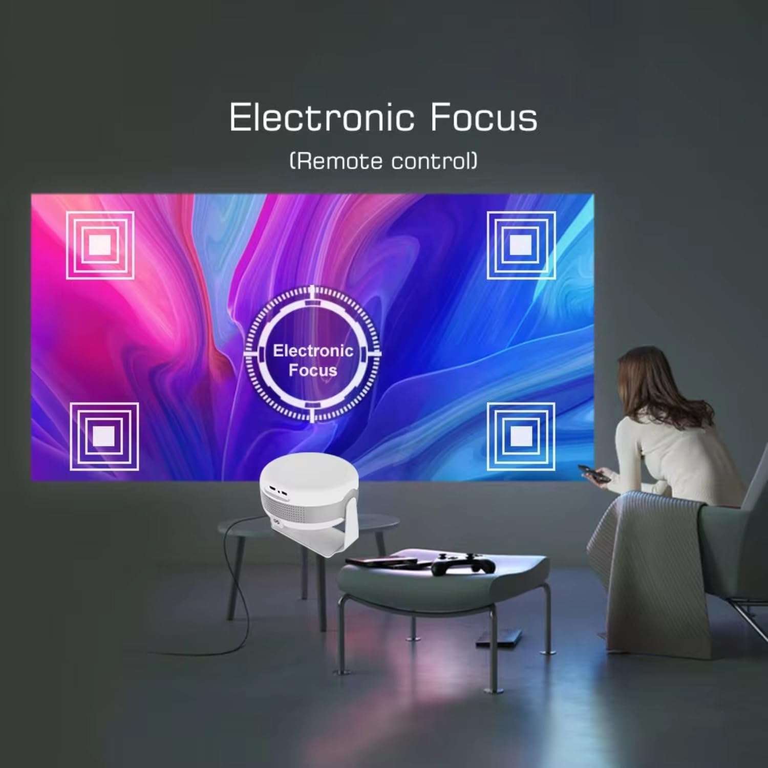 "T269 Pro Smart Portable Projector – 4K HD | 1080P | Android 12.0 | 130-Inch Display | 180° Flip | Wi-Fi &amp; Bluetooth"