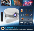 "T269 Pro Smart Portable Projector – 4K HD | 1080P | Android 12.0 | 130-Inch Display | 180° Flip | Wi-Fi &amp; Bluetooth"