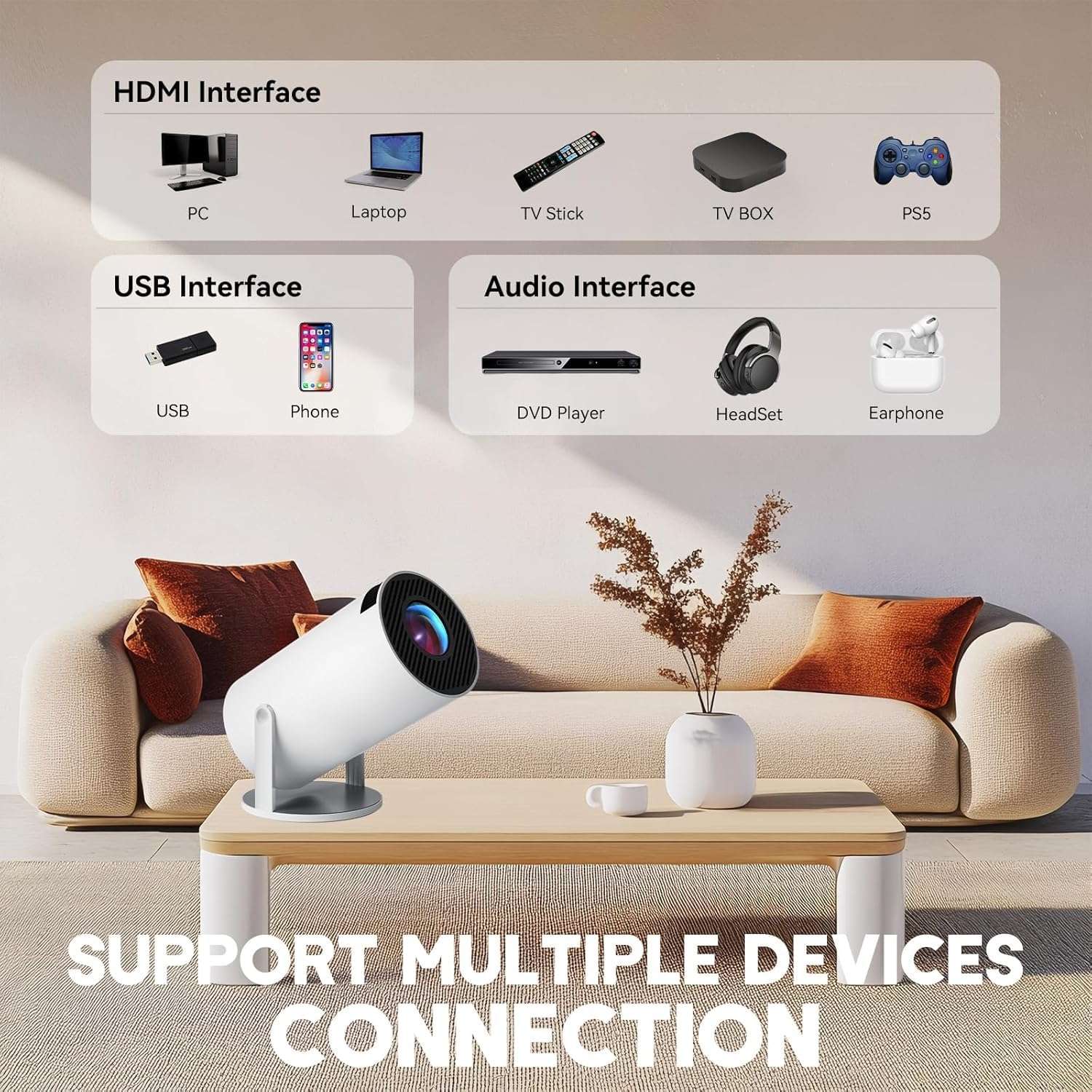 "Productcaff Retro Video Game Console, M300 Max + 2 Wireless Controllers, Projector P30 Max, 36000 Classic Games, Auto Keystone"