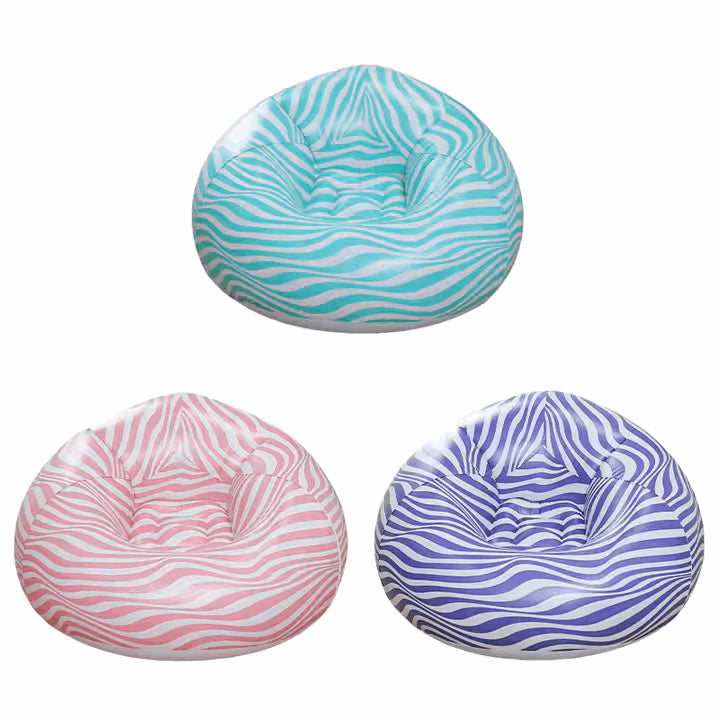 "Inflatable Sofa Couch Custom Design Stripe Inflatable Sofa Chair Plastic Inflatable Air Sofa"
