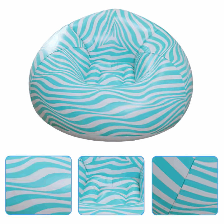 "Inflatable Sofa Couch Custom Design Stripe Inflatable Sofa Chair Plastic Inflatable Air Sofa"