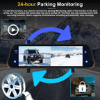 "Smart Car Mirror with 9.9-Inch Touchscreen - 4K Pixel - Android System - Built-in GPS - Compatible with All Vehicles"