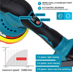 "G TALECO GEAR Cordless Polisher, 21V 2-Piece Battery 6-Speed 2800-5500 RPM 6-Inch Portable Polishing Kit with 2 x 12V 2.0Ah Batteries for Car, Wood &..."