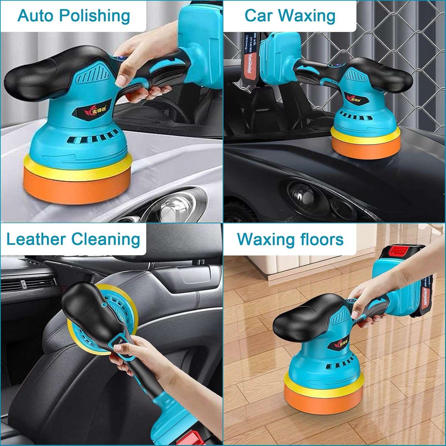 "G TALECO GEAR Cordless Polisher, 21V 2-Piece Battery 6-Speed 2800-5500 RPM 6-Inch Portable Polishing Kit with 2 x 12V 2.0Ah Batteries for Car, Wood &..."