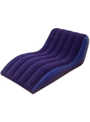 Inflatable blue cushion on a white background