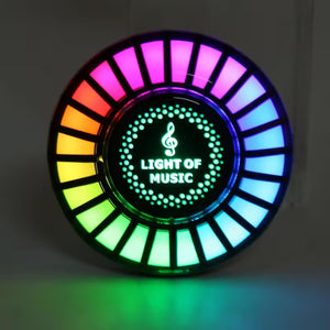 Sanpyl RGB Rechargeable Sound Control Light, Round Sound Dynamic Rhythm Light, 200 mAh Colorful Sound Pickup Ambient Lights with Fragrance Tablets, for Car,Gaming