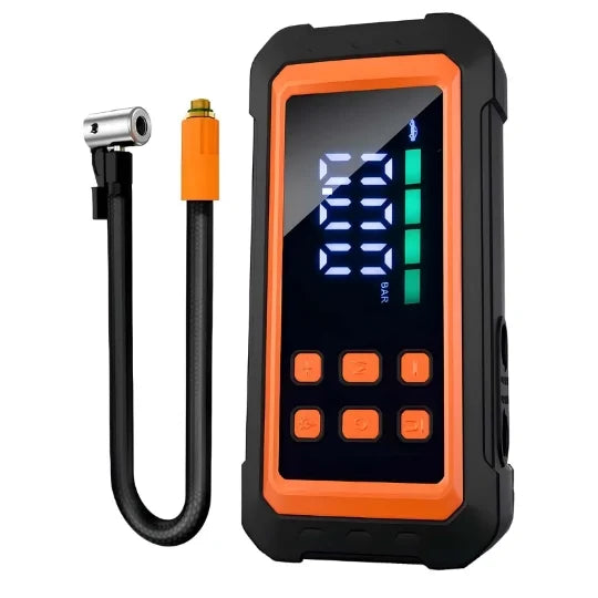 Portable Car Battery Jump Starter Air Compressor Black Orange