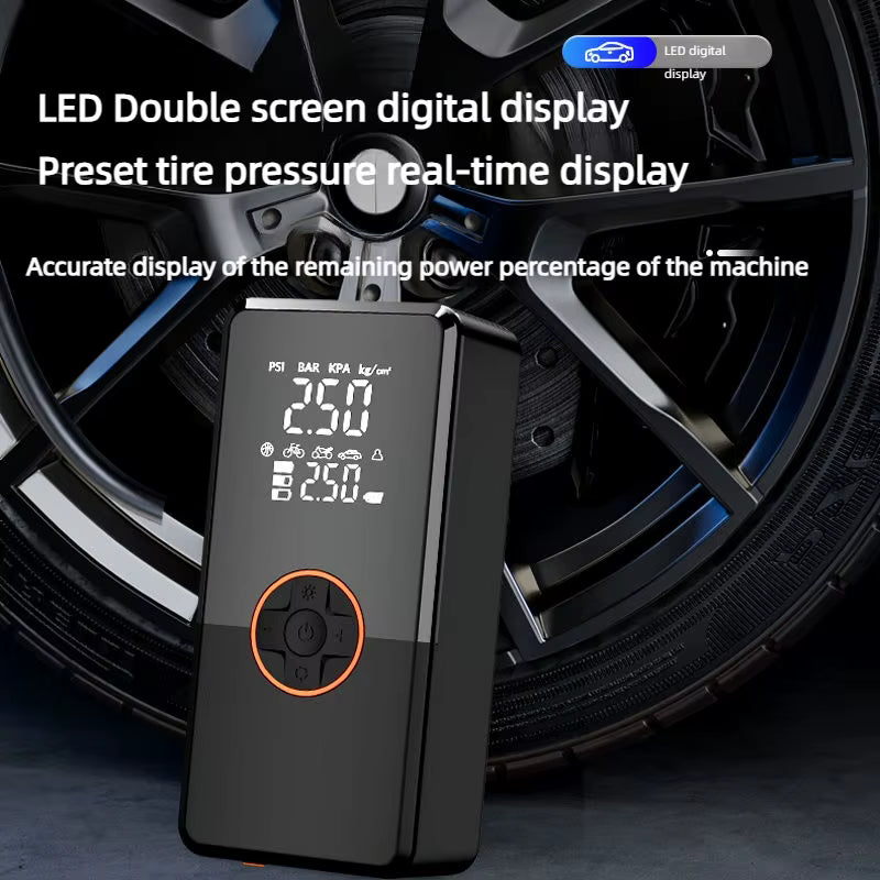 Portable Car Jump Starter Power Bank 8000mAh Air Compressor LED Light