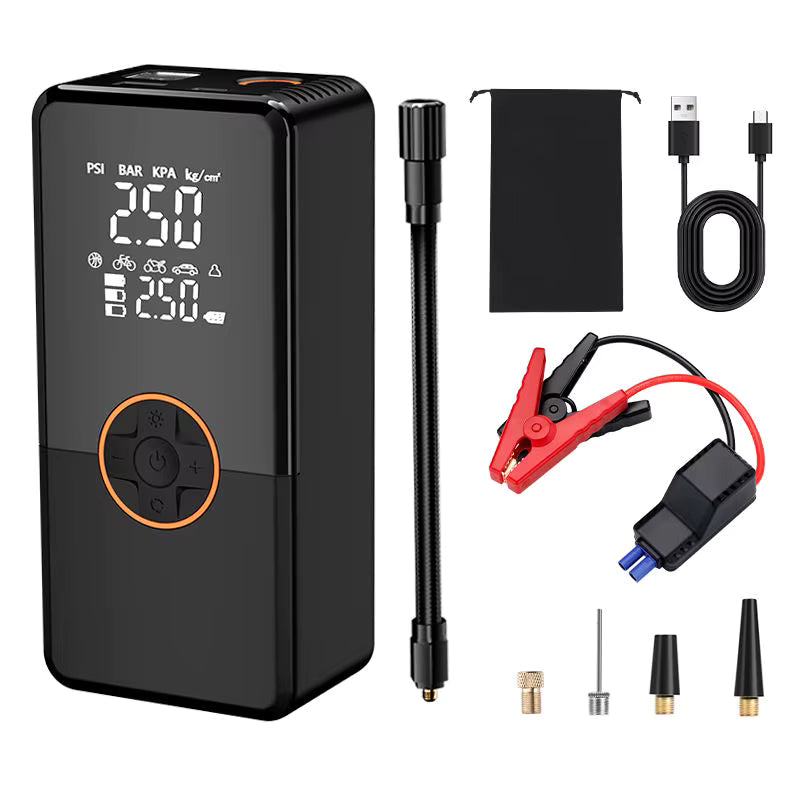 Portable Car Jump Starter Power Bank 8000mAh Air Compressor LED Light
