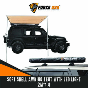 FORCE USA Soft Shell Awning Tent with Integrated LED Light