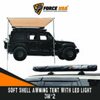 FORCE USA Soft Shell Awning Tent with Integrated LED Light