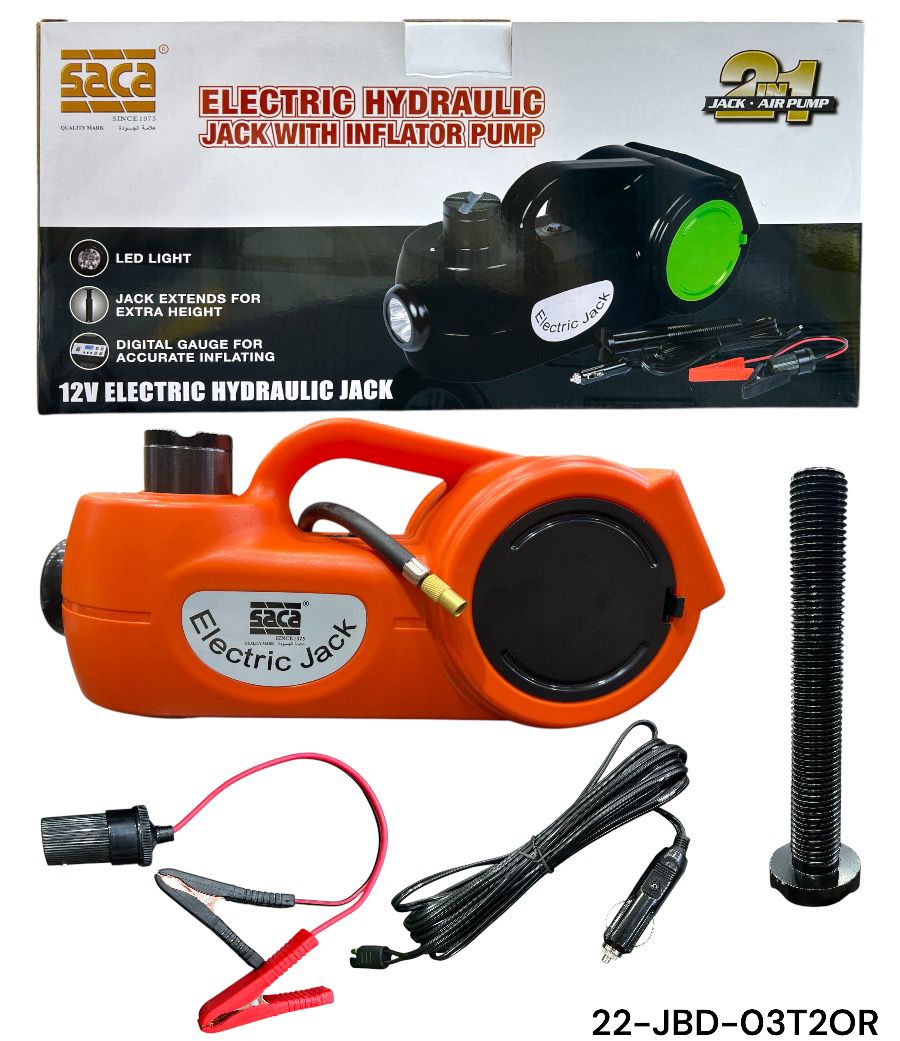 SACA 12V Electric Hydraulic Jack with Inflator Pump