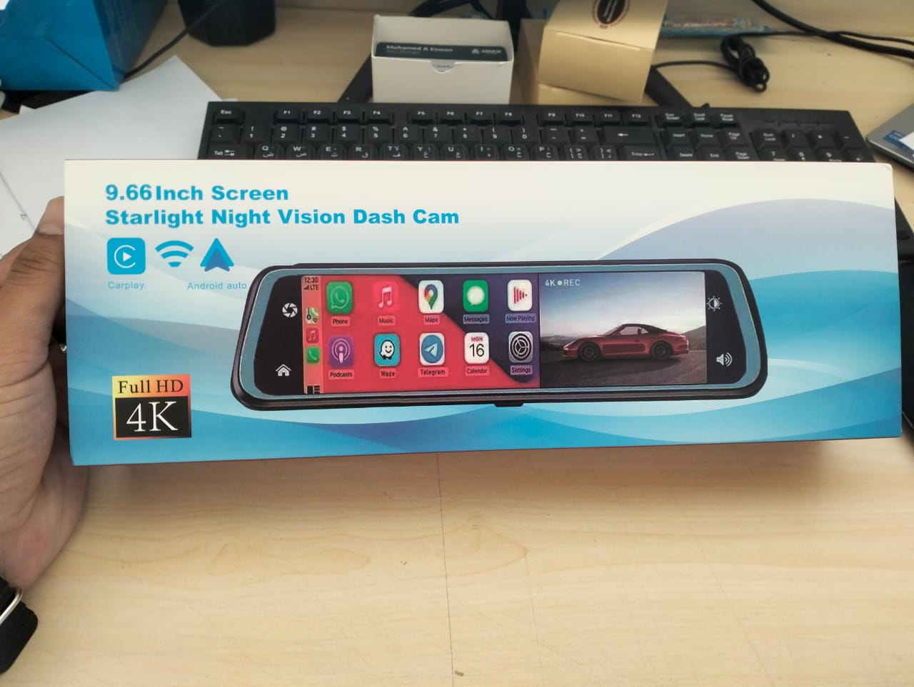 مرآة سيارة ذكية بشاشة لمس 4K مقاس 99 بوصة