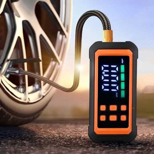 Portable Car Battery Jump Starter Air Compressor Black Orange