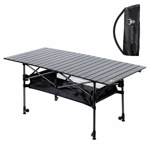 طاولة الحور قابلة للطي والارتفاع مقاس 120×55×50-95 سم