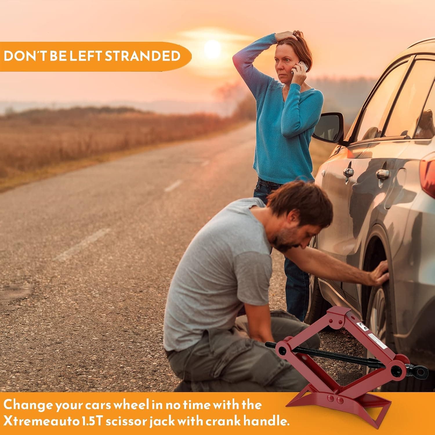 Car Scissor Jack 1.5, 3 Ton Car Jack