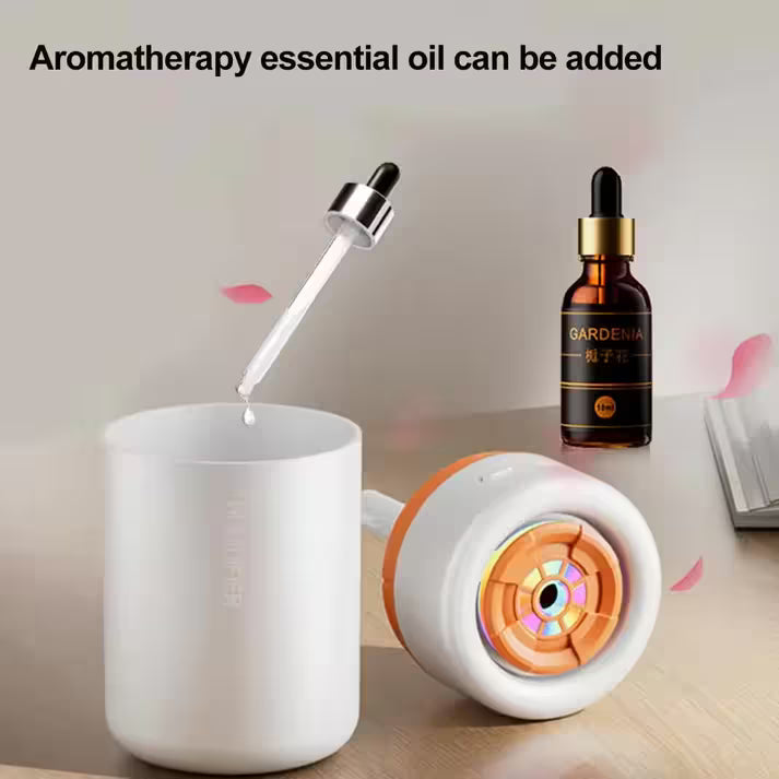 Mini Humidifier, USB Personal Desktop Humidifier for RV, Office, Bedroom etc. Auto Shut-Off, 2 Mist Modes, Super Quiet (White)