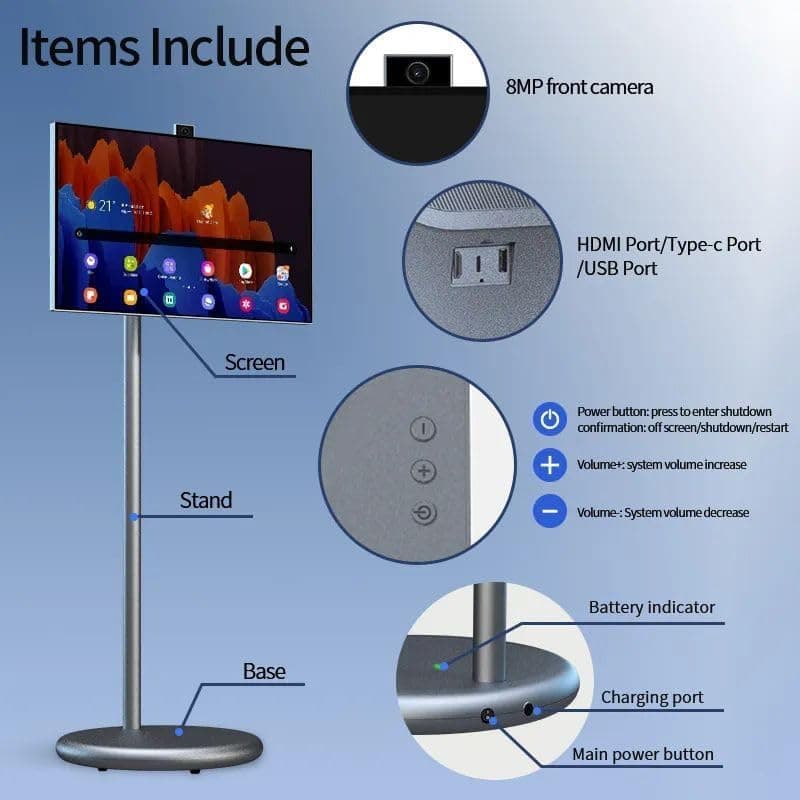 Taktik Portable Smart Screen 27 Inch With Built-in Camera