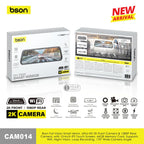 Bson Full Vision Smart Mirror, Ultra HD 2K Front Camera & 1080P Rear Camera, with 10-Inch IPS Touch Screen, Supports WiFi, Night Vision, Loop Recording, 170° Wide Camera Angle