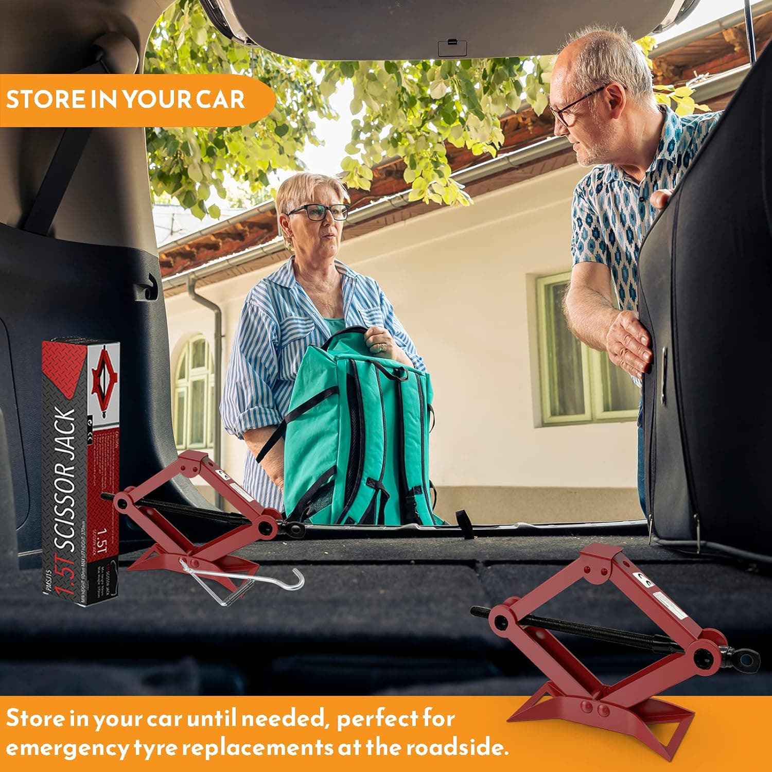 Car Scissor Jack 1.5, 3 Ton Car Jack